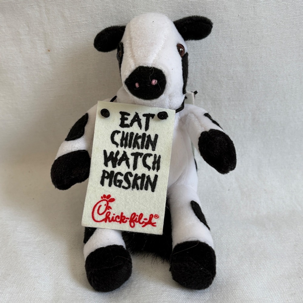 Chick-fil-A 2001 Peach‎ Bowl Plush Cow Eat Chikin Watch Pigskin Georgia Dome 6in